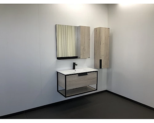 Заказать Зеркало со шкафом Comforty Бонн 90 00-00001951 Дуб дымчатый в магазине сантехники Santeh-Crystal.ru