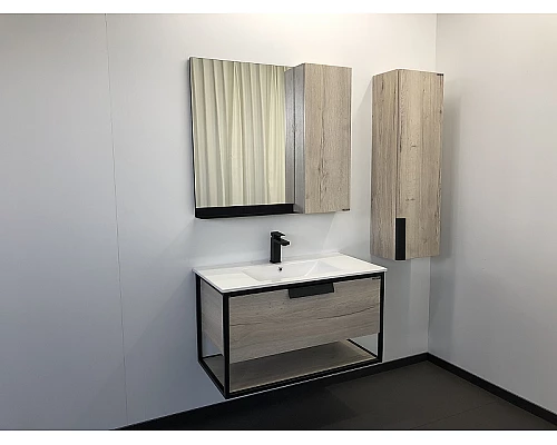 Заказать Зеркало со шкафом Comforty Бонн 90 00-00001951 Дуб дымчатый в магазине сантехники Santeh-Crystal.ru