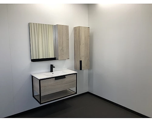 Заказать Зеркало со шкафом Comforty Бонн 90 00-00001951 Дуб дымчатый в магазине сантехники Santeh-Crystal.ru