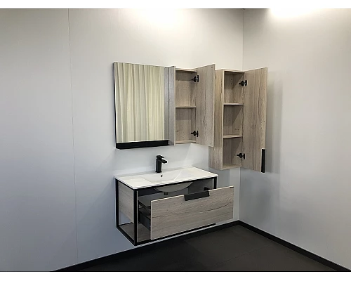 Заказать Зеркало со шкафом Comforty Бонн 90 00-00001951 Дуб дымчатый в магазине сантехники Santeh-Crystal.ru