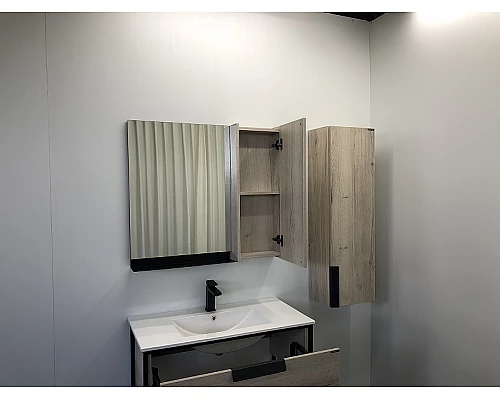 Заказать Зеркало со шкафом Comforty Бонн 90 00-00001951 Дуб дымчатый в магазине сантехники Santeh-Crystal.ru