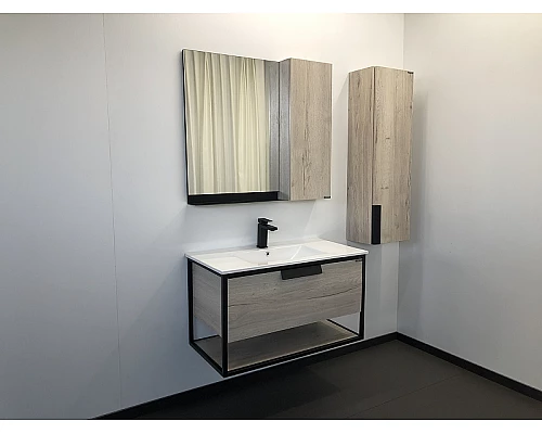 Заказать Зеркало со шкафом Comforty Бонн 90 00-00001951 Дуб дымчатый в магазине сантехники Santeh-Crystal.ru