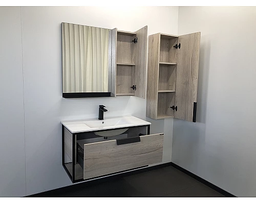 Заказать Зеркало со шкафом Comforty Бонн 90 00-00001951 Дуб дымчатый в магазине сантехники Santeh-Crystal.ru