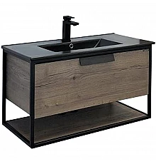 Тумба с раковиной Comforty Бонн 90 00-00001937 подвесная Дуб темный