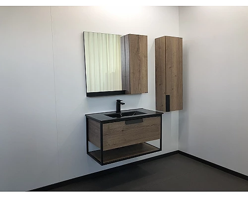 Заказать Тумба с раковиной Comforty Бонн 90 00-00001937 подвесная Дуб темный в магазине сантехники Santeh-Crystal.ru