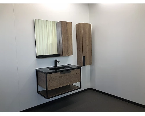 Заказать Тумба с раковиной Comforty Бонн 90 00-00001937 подвесная Дуб темный в магазине сантехники Santeh-Crystal.ru