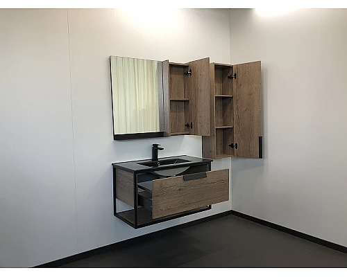 Заказать Тумба с раковиной Comforty Бонн 90 00-00001937 подвесная Дуб темный в магазине сантехники Santeh-Crystal.ru