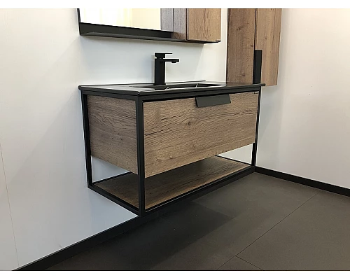 Заказать Тумба с раковиной Comforty Бонн 90 00-00001937 подвесная Дуб темный в магазине сантехники Santeh-Crystal.ru