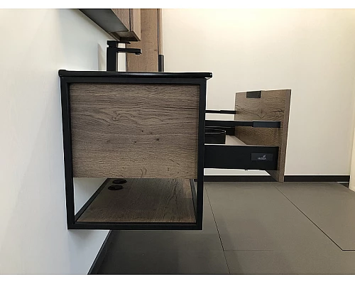 Заказать Тумба с раковиной Comforty Бонн 90 00-00001937 подвесная Дуб темный в магазине сантехники Santeh-Crystal.ru