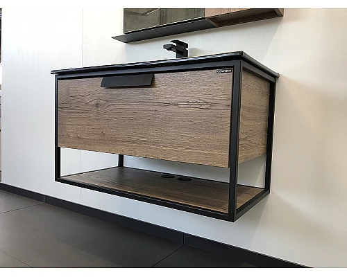 Заказать Тумба с раковиной Comforty Бонн 90 00-00001937 подвесная Дуб темный в магазине сантехники Santeh-Crystal.ru