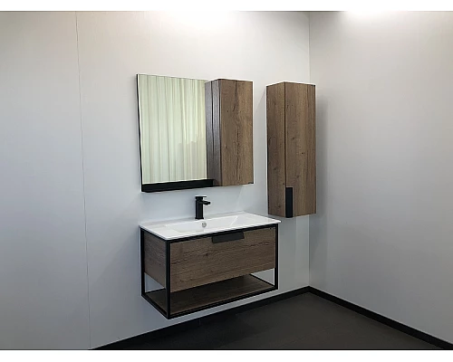 Купить Тумба с раковиной Comforty Бонн 90 00-00003466 подвесная Дуб темный в магазине сантехники Santeh-Crystal.ru