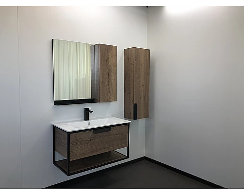 Купить Тумба с раковиной Comforty Бонн 90 00-00003466 подвесная Дуб темный в магазине сантехники Santeh-Crystal.ru