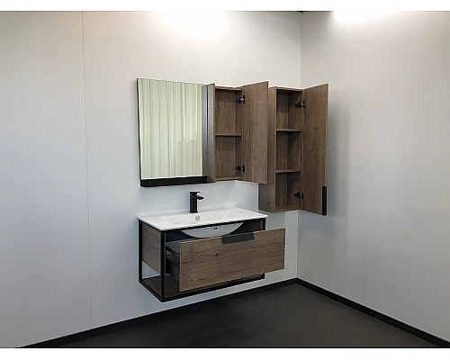 Купить Тумба с раковиной Comforty Бонн 90 00-00003466 подвесная Дуб темный в магазине сантехники Santeh-Crystal.ru