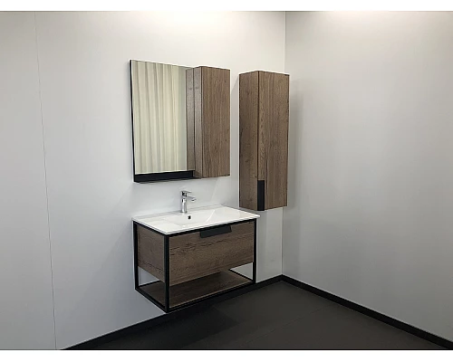 Купить Тумба с раковиной Comforty Бонн 75 00-00006487 подвесная Дуб темный в магазине сантехники Santeh-Crystal.ru