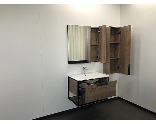 Купить Тумба с раковиной Comforty Бонн 75 00-00006487 подвесная Дуб темный в магазине сантехники Santeh-Crystal.ru