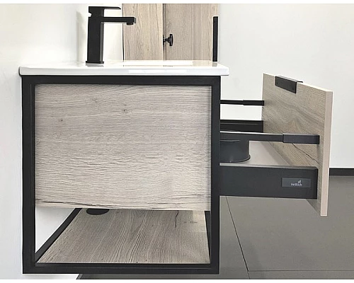 Купить Тумба с раковиной Comforty Бонн 75 00-00008475 подвесная Дуб дымчатый в магазине сантехники Santeh-Crystal.ru