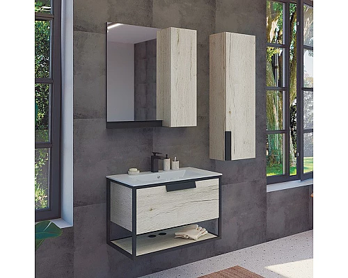 Купить Тумба с раковиной Comforty Бонн 75 00-00008475 подвесная Дуб дымчатый в магазине сантехники Santeh-Crystal.ru