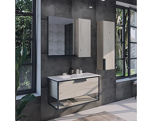 Заказать Тумба с раковиной Comforty Бонн 90 00-00011781 подвесная Дуб дымчатый в магазине сантехники Santeh-Crystal.ru