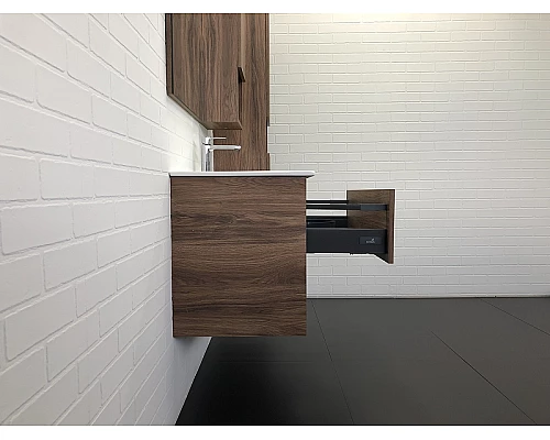 Заказать Тумба с раковиной Comforty Бордо 90 00-00006671 подвесная Дуб темно-коричневый в магазине сантехники Santeh-Crystal.ru