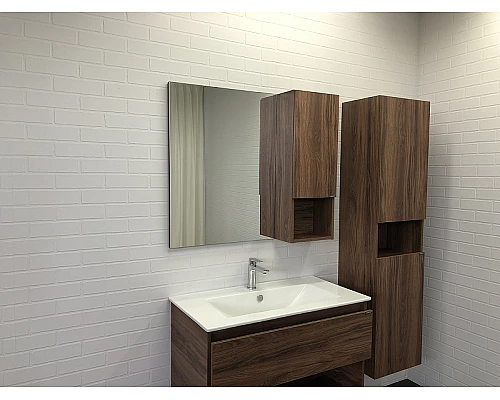 Заказать Тумба с раковиной Comforty Бордо 90 00-00006671 подвесная Дуб темно-коричневый в магазине сантехники Santeh-Crystal.ru