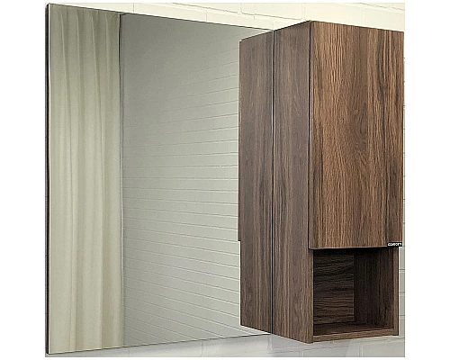 Купить Зеркало со шкафом Comforty Бордо 90 00-00006663 Дуб тёмно-коричневый в магазине сантехники Santeh-Crystal.ru