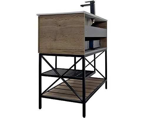 Приобрести Тумба с раковиной Comforty Бредфорд 90 00-00009403 Дуб темный в магазине сантехники Santeh-Crystal.ru