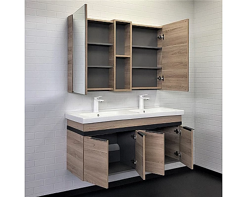 Купить Зеркальный шкаф Comforty Дуэт 50 00-00009923 Дуб натуральный в магазине сантехники Santeh-Crystal.ru