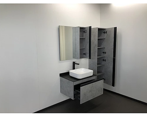 Заказать Зеркало со шкафом Comforty Эдинбург 75 00004149063 Бетон светлый в магазине сантехники Santeh-Crystal.ru