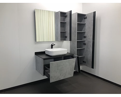 Приобрести Тумба с раковиной Comforty Эдинбург 90 00004147997 подвесная Бетон светлый в магазине сантехники Santeh-Crystal.ru