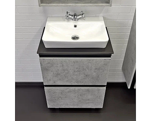 Приобрести Тумба с раковиной Comforty Эдинбург 60Н 00-00004763 Бетон светлый в магазине сантехники Santeh-Crystal.ru