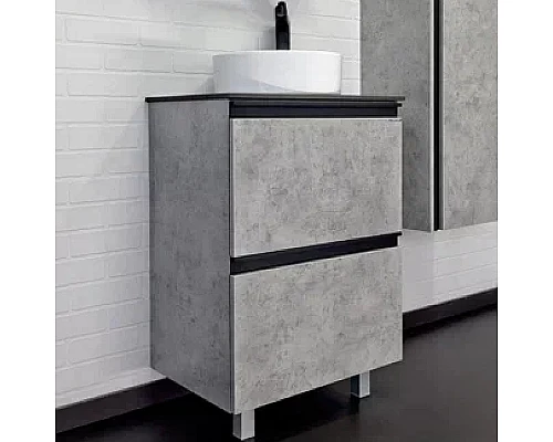 Приобрести Тумба с раковиной Comforty Эдинбург 60Н 00-00004767 Бетон светлый в магазине сантехники Santeh-Crystal.ru