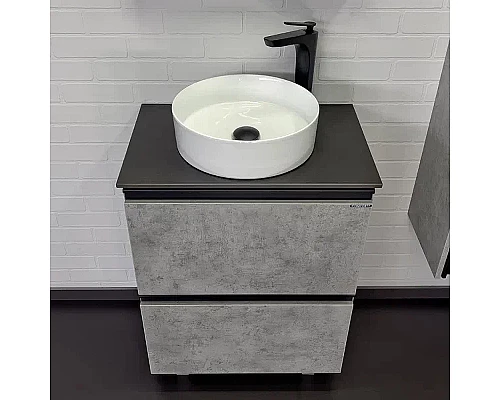 Приобрести Тумба с раковиной Comforty Эдинбург 60Н 00-00004767 Бетон светлый в магазине сантехники Santeh-Crystal.ru