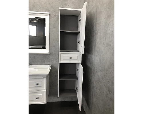 Приобрести Шкаф пенал Comforty Феррара 40 00004148010 подвесной Белый глянец в магазине сантехники Santeh-Crystal.ru
