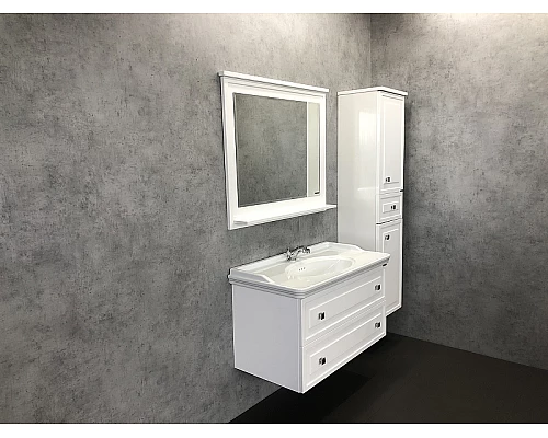 Приобрести Шкаф пенал Comforty Феррара 40 00004148010 подвесной Белый глянец в магазине сантехники Santeh-Crystal.ru