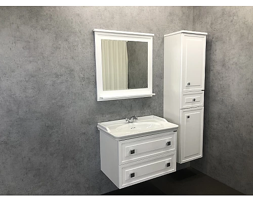 Приобрести Шкаф пенал Comforty Феррара 40 00004148010 подвесной Белый глянец в магазине сантехники Santeh-Crystal.ru