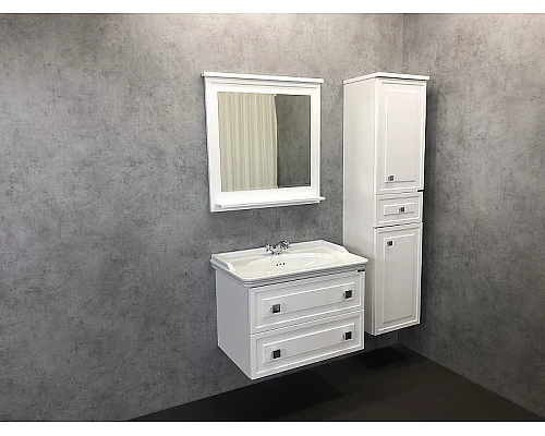 Приобрести Шкаф пенал Comforty Феррара 40 00004148010 подвесной Белый глянец в магазине сантехники Santeh-Crystal.ru