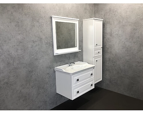 Приобрести Шкаф пенал Comforty Феррара 40 00004148010 подвесной Белый глянец в магазине сантехники Santeh-Crystal.ru