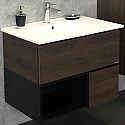 Тумба с раковиной Comforty Франкфурт 75 00004150531 подвесная Дуб шоколадно-коричневый