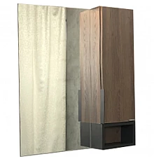 Зеркало со шкафом Comforty Франкфурт 75 00004151044 Дуб шоколадно-коричневый Черное матовое