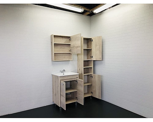 Купить Тумба с раковиной Comforty Марио 60 00-00005206 Дуб дымчатый в магазине сантехники Santeh-Crystal.ru