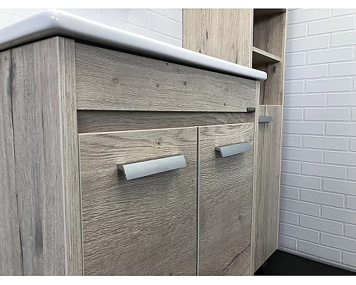 Купить Тумба с раковиной Comforty Марио 60 00-00005206 Дуб дымчатый в магазине сантехники Santeh-Crystal.ru