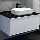 Приобрести Тумба с раковиной Comforty Милан 90 00-00014008 подвесная Белая гляцевая Калакатта Блэк в магазине сантехники Santeh-Crystal.ru