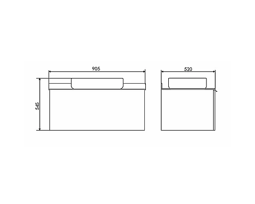 Приобрести Тумба с раковиной Comforty Милан 90 00-00014008 подвесная Белая гляцевая Калакатта Блэк в магазине сантехники Santeh-Crystal.ru