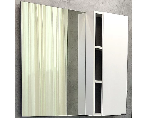 Купить Зеркало со шкафом Comforty Милан 90 00004137130 Белый глянец в магазине сантехники Santeh-Crystal.ru