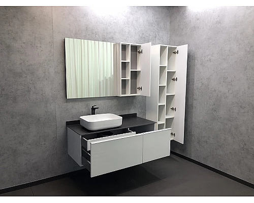 Заказать Зеркало со шкафом Comforty Милан 120 00004136261 Белый глянец в магазине сантехники Santeh-Crystal.ru