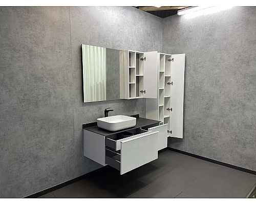 Приобрести Шкаф пенал Comforty Милан 40 00004136467 подвесной Белый глянец в магазине сантехники Santeh-Crystal.ru