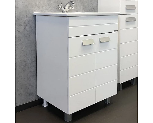 Купить Тумба с раковиной Comforty Модена М-60 00-00001642 Белая матовая в магазине сантехники Santeh-Crystal.ru