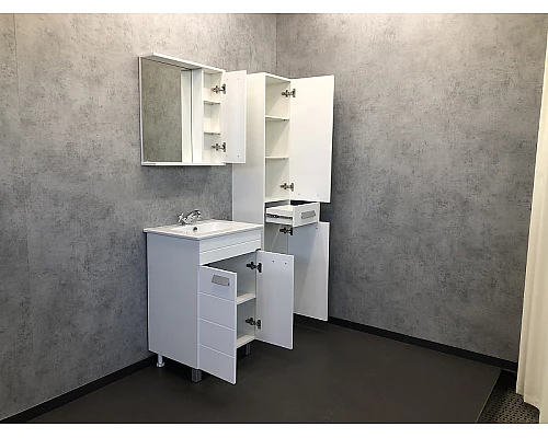 Купить Тумба с раковиной Comforty Модена М-60 00-00001642 Белая матовая в магазине сантехники Santeh-Crystal.ru