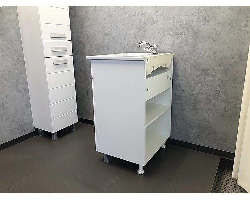 Купить Тумба с раковиной Comforty Модена М-60 00-00001642 Белая матовая в магазине сантехники Santeh-Crystal.ru