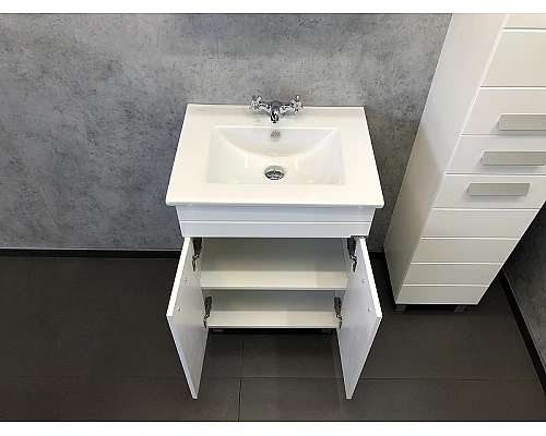 Купить Тумба с раковиной Comforty Модена М-60 00-00001642 Белая матовая в магазине сантехники Santeh-Crystal.ru